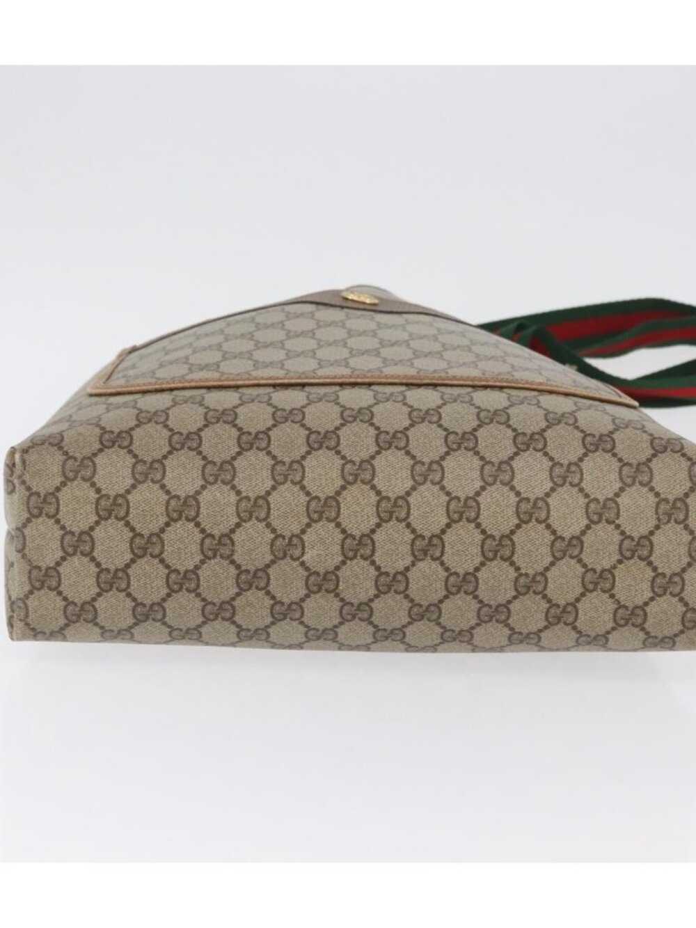 GUCCI GG Supreme Web Sherry Line Tote Bag PVC Beige 89 02 003 - Picture 9 of 16